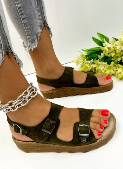 Leather sandals KIT - GREEN