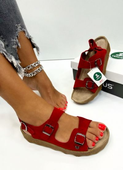Leather sandals KIT - RED