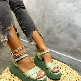 Women sandals LORETA - GREEN