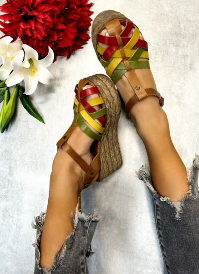 Leather sandals ZOBIA - MULTICOLOR