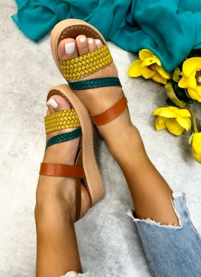 Leather sandals LAMEES - MULTICOLOR