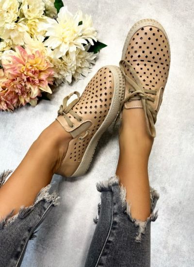 Pantofi plați de damă AKALKA - BEJ