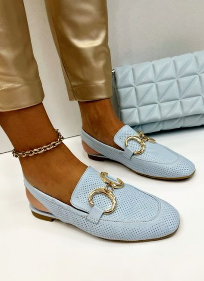Sandale din piele KENNA - ALBASTRU