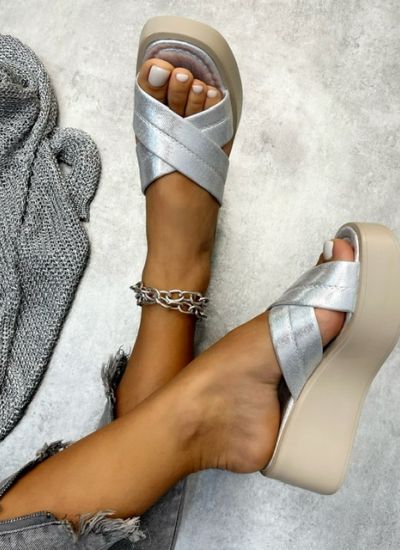 Women Slippers and Mules ASTRYD - SILVER