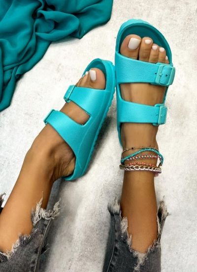 Women Slippers and Mules RAGINI - TURQUOISE