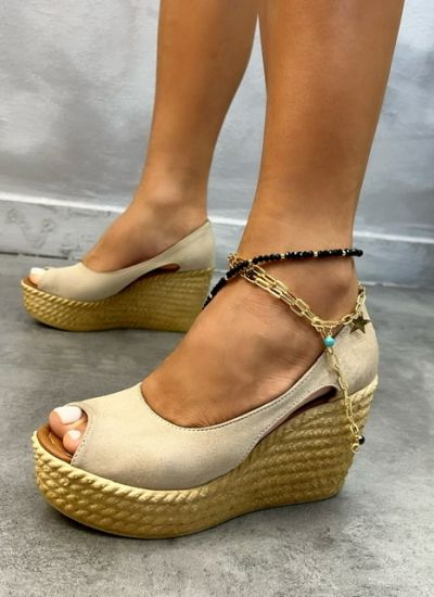 Women sandals HANYIA VELUR - BEIGE