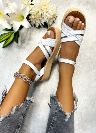Leather sandals SATYA - WHITE