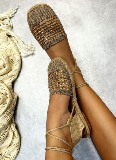 Women espadrilles and slip-ons LACE - BEIGE