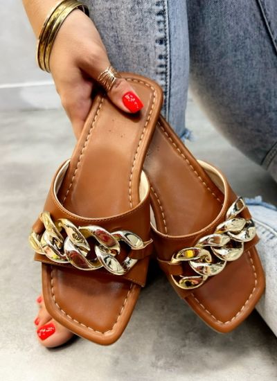 Women Slippers and Mules DOT - CAMEL