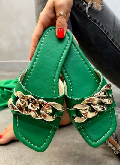 Women Slippers and Mules DOT - GREEN