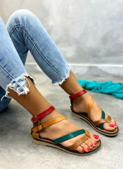 Leather sandals ROQAYA - CAMEL