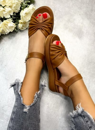 Sandalen für Damen MEGGAN - KAMEL