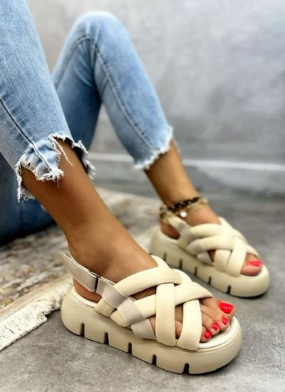 Sandale de damă POORVI - BEJ