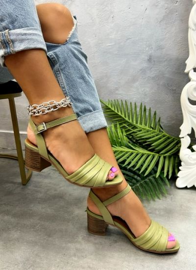 Leather sandals SHYRA - GREEN