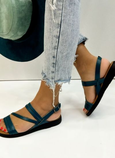Leather sandals SUMAYA - BLUE