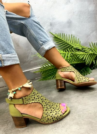 Leather sandals FILIPA - GREEN
