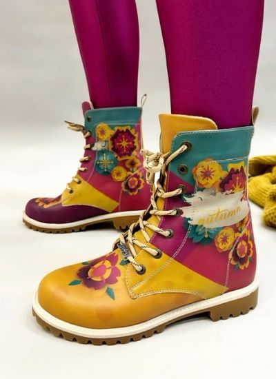 Women ankle boots MANDA AUTUMN - PINK