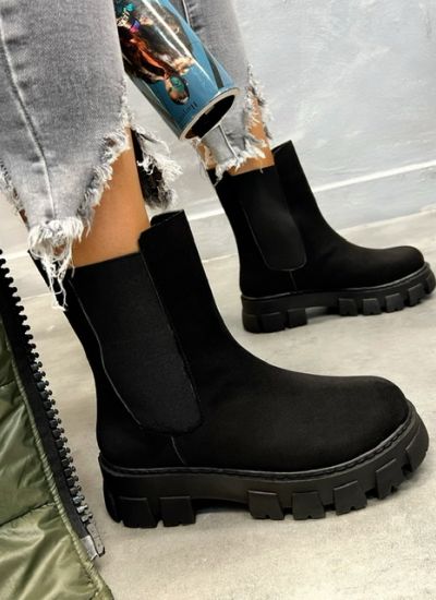 Women ankle boots JAMIE VELUR - BLACK