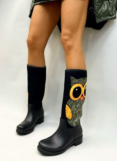 Waterproof boots FALLON OWL - BLACK