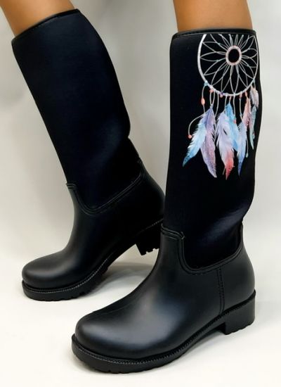 Waterproof boots FALLON DREAM CATCHER - BLACK