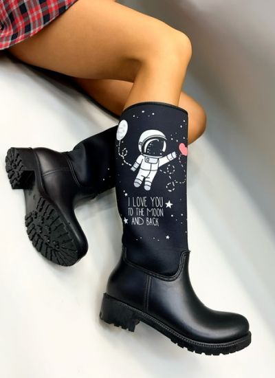 Waterproof boots FALLON ASTRONAUT - BLACK