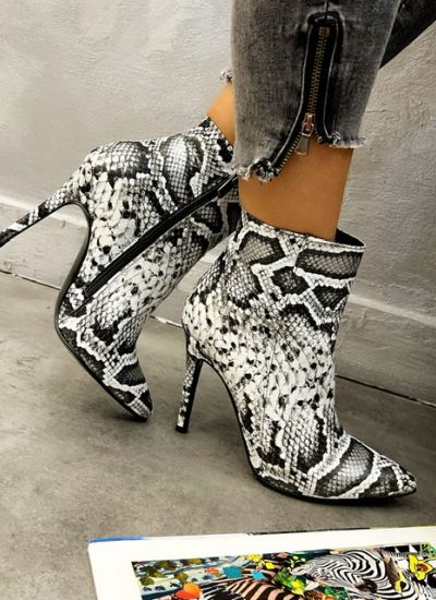 Women ankle boots SHACHI SNAKE - WHITE