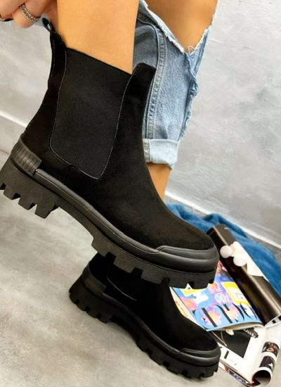 Women ankle boots RHO VELUR - BLACK