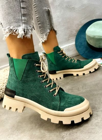 Women ankle boots TILIA VELUR - GREEN