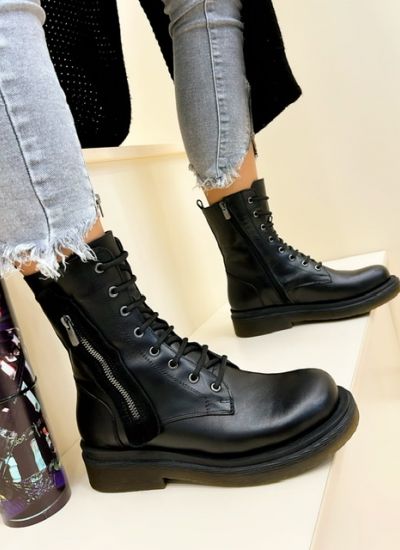 Leather booties ENARA - BLACK