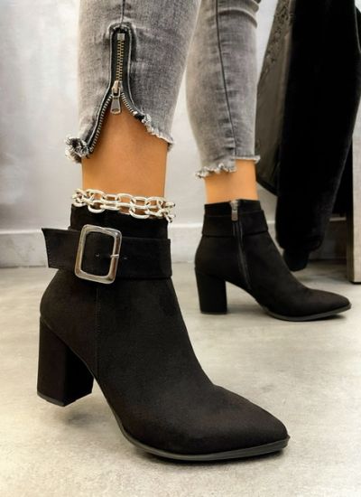 Women ankle boots AYDEN VELUR - BLACK