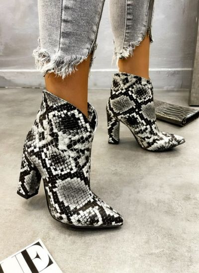 Women ankle boots APRIL SNAKE - GREY