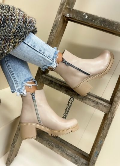 Women ankle boots ABHATI - BEIGE