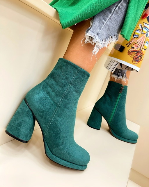 Women ankle boots D137 - GREEN