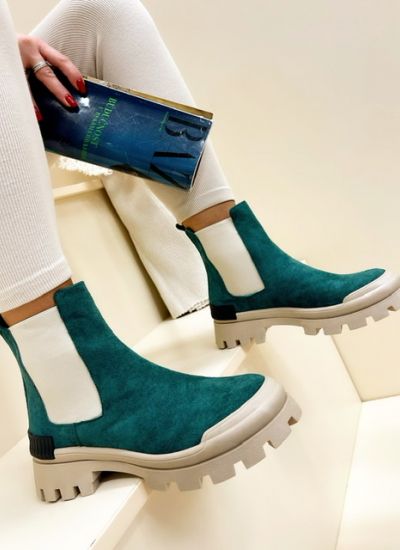 Women ankle boots RHO VELUR - GREEN