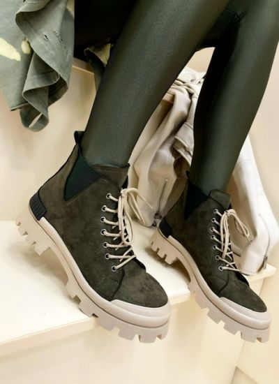 Women ankle boots TILIA VELUR - DARK GREEN