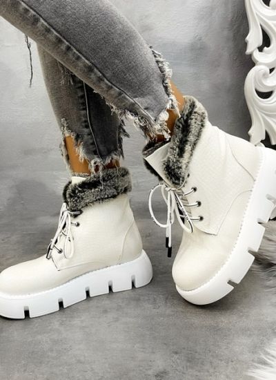 Women ankle boots D158 - WHITE