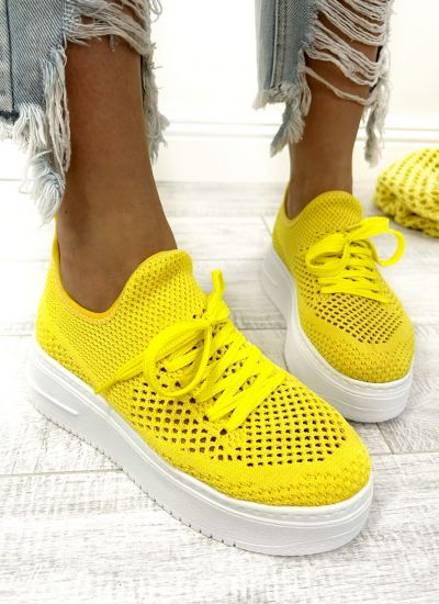 Women sneakers D600 - PULL ON - YELLOW