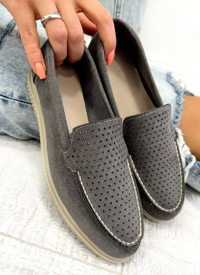 Women moccasins D725 - HOLLOW OUT - GREY