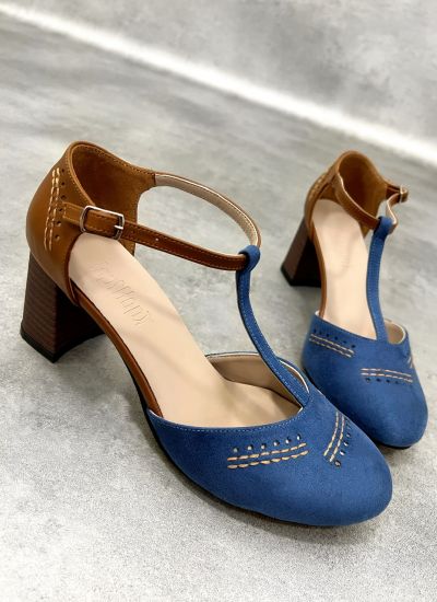 Women sandals D786 - BUCKLE - BLUE