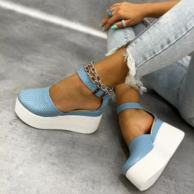 Women sandals D833 - PLATFORM - BLUE