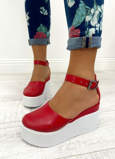 Women sandals D833 - PLATFORM - RED