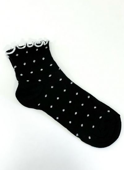 ČARAPE D840 - POLKA DOTS - 1 PAIR - CRNA