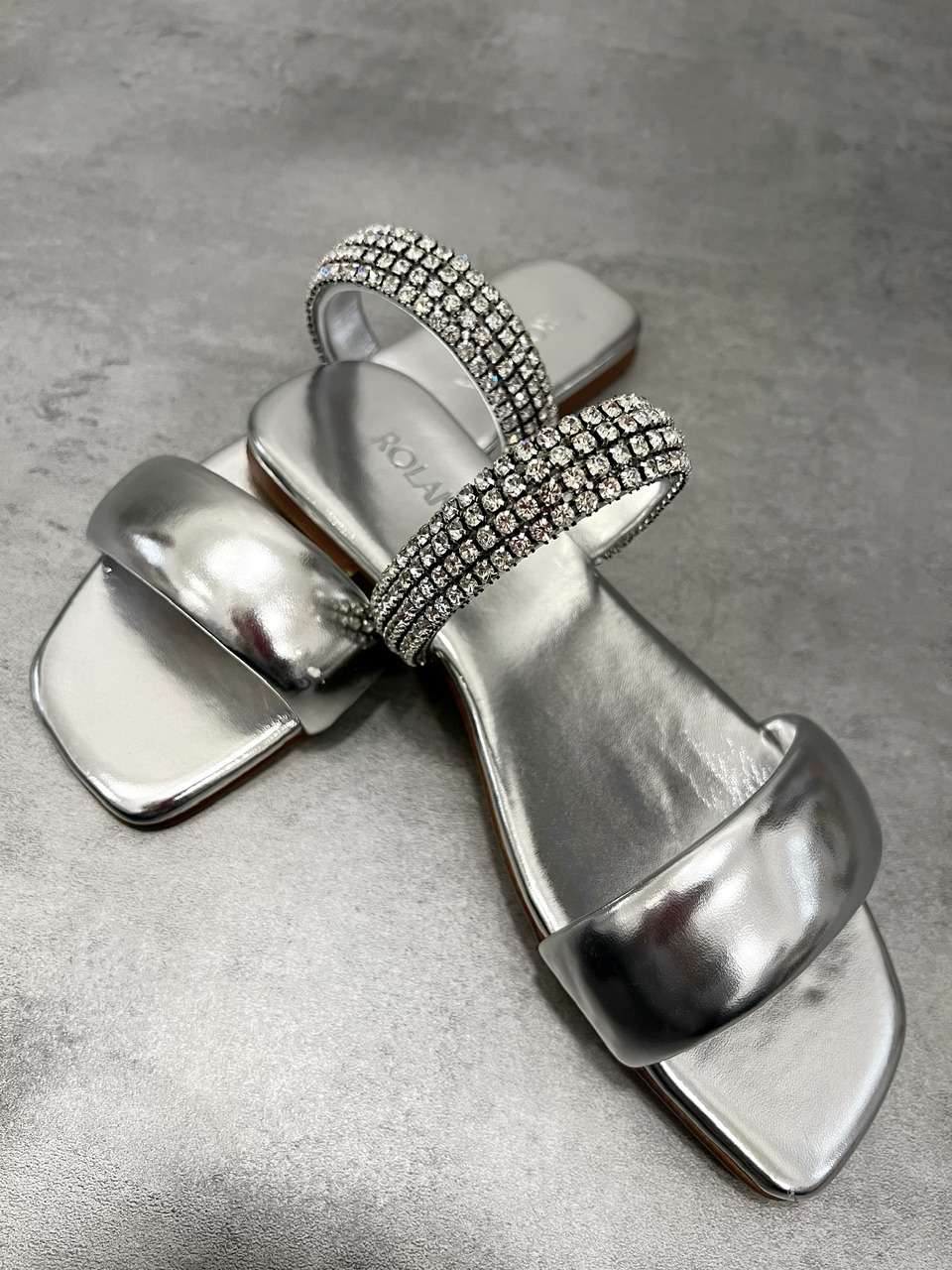 Women Slippers and Mules D891 - RHINESTONE - SILVER
