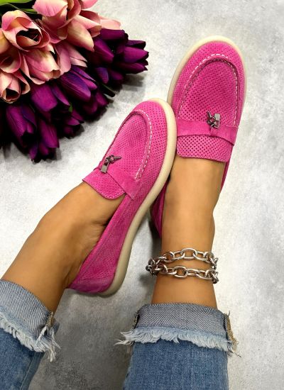 Leather moccasins D900 - PINK