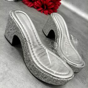 Women Slippers and Mules D909 - SILVER