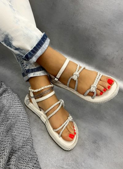 Leather sandals D941 - WHITE