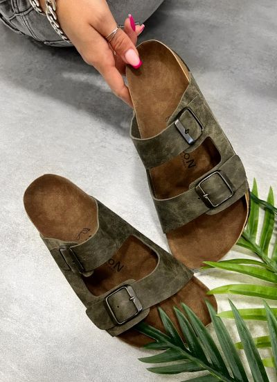 Women Slippers and Mules D986 - DARK GREEN
