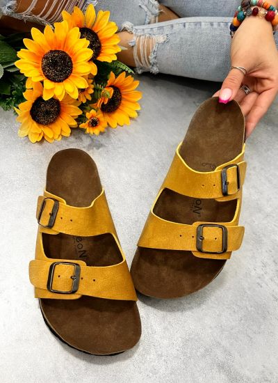 Women Slippers and Mules D986 - OCHRE
