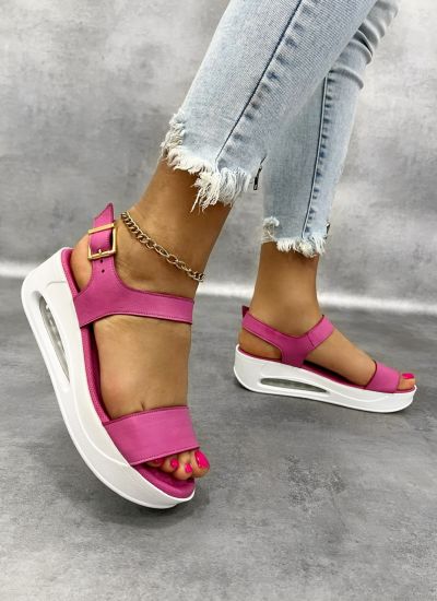 Leather sandals D994 - AIR SOLE - PINK