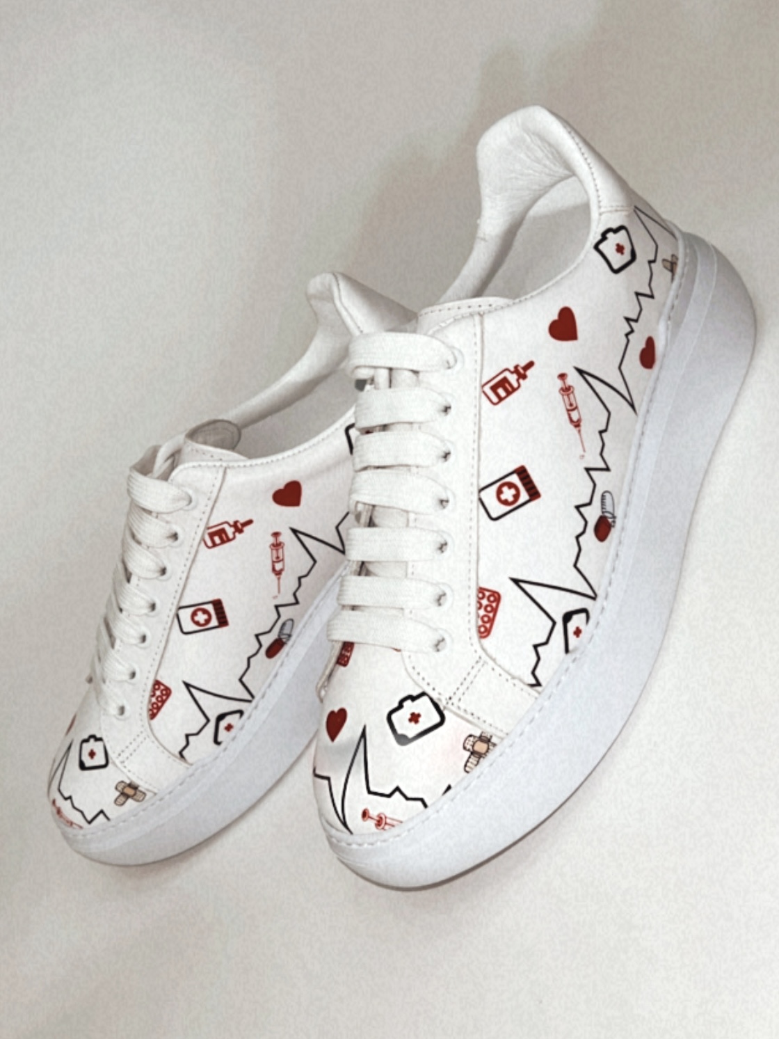 Leather sneakers E086 - WHITE